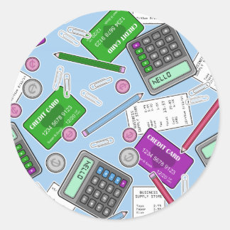 Accounting / Accountant Themed Pattern Classic Round Sticker