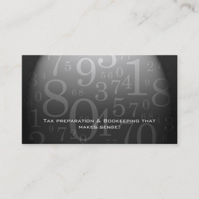 Accounting - Bookkeeping Business Card Grey (Front)
