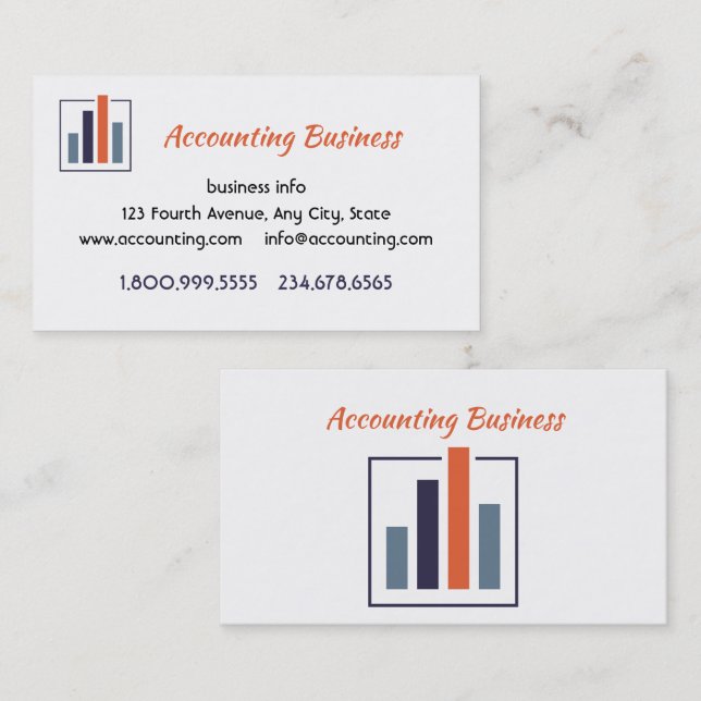 Accounting Bookkeeping  Custom Business  Card (Front/Back)