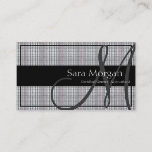Accounting Business Card - Classy Monogram Damask