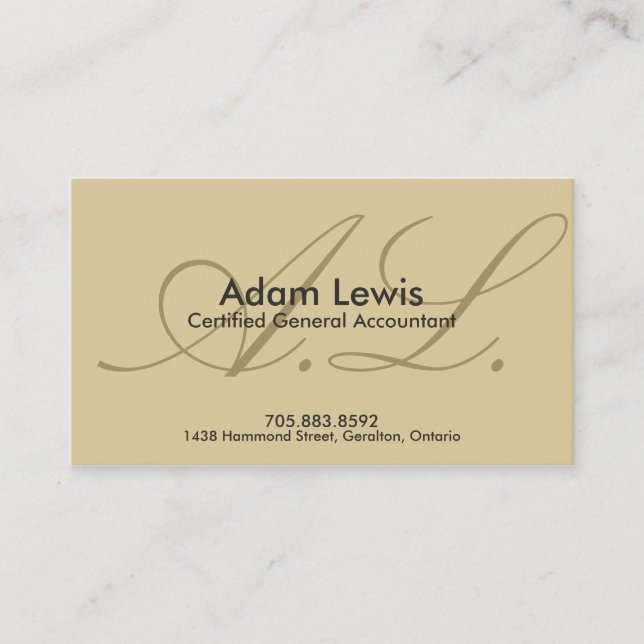 Accounting Business Card - Monogram (Front)