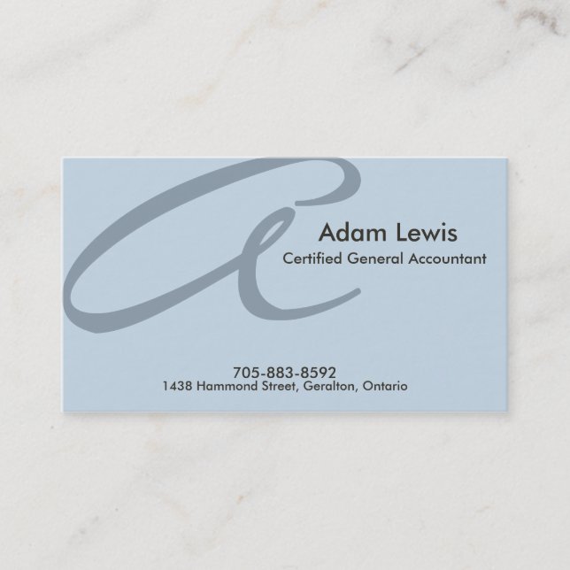 Accounting Business Card - Monogram (Front)