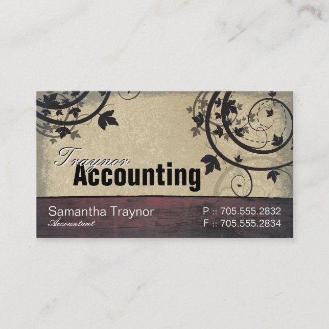 Accounting Business Card - Vintage Barn Board (Front)