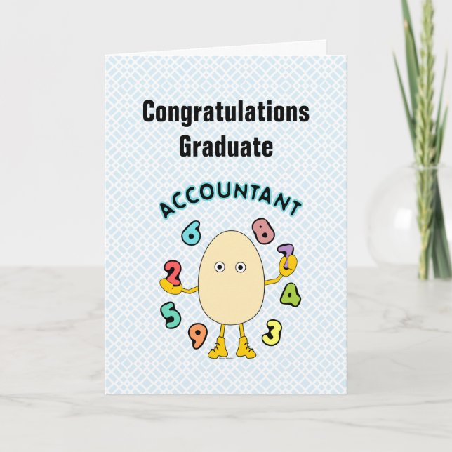 Accounting Egghead  Graduation Card (Front)