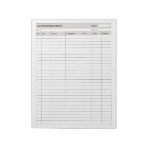 Accounting Income Expense Ledger Notepad