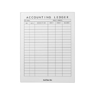 Accounting Ledger Custom Notepad 