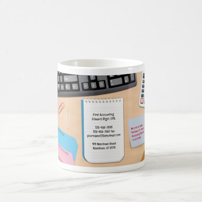 Accounting Office Desk Background Mug (Center)