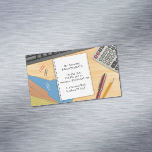 Accounting Office Desk Magnetic Business Card