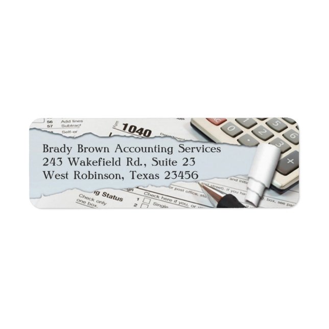 Accounting Return Address Label Template (Front)