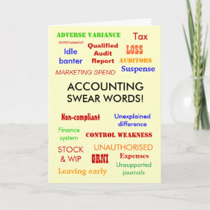 Accounting Swear Words! Birthday Card