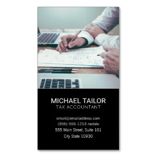 Accounting Tax Prep Magnetic Business Card