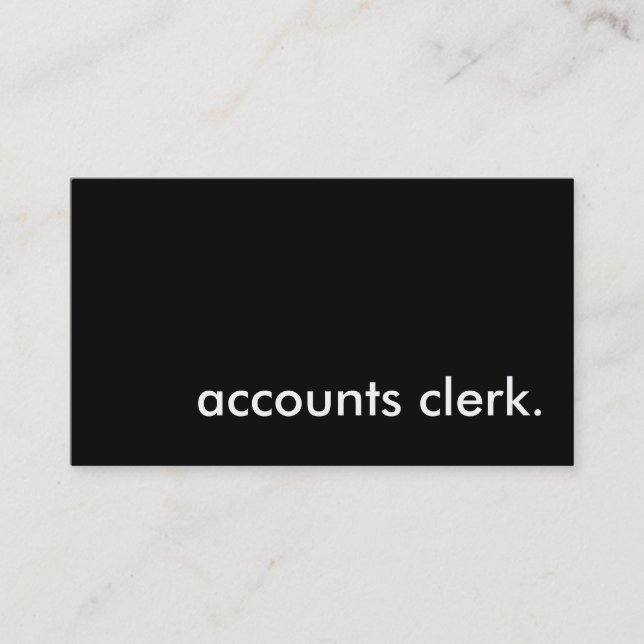 accounts clerk. business card (Front)