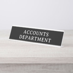 ACCOUNTS DEPARTMENT Professional Modern Desk Name Plate