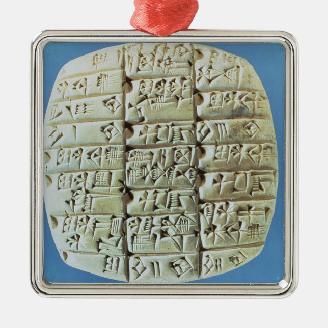Accounts Table with cuneiform script, c.2400 BC (t Metal Ornament (Front)