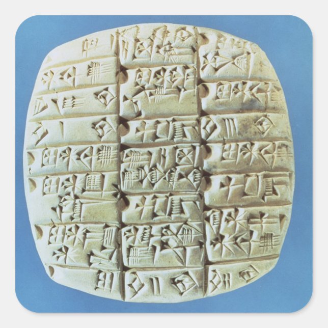 Accounts Table with cuneiform script, c.2400 BC (t Square Sticker (Front)