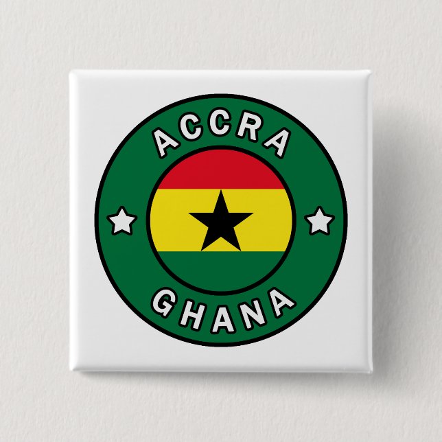Accra Ghana 2 Inch Square Button (Front)