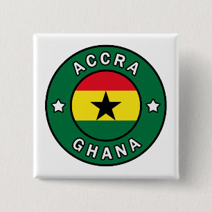 Accra Ghana 2 Inch Square Button