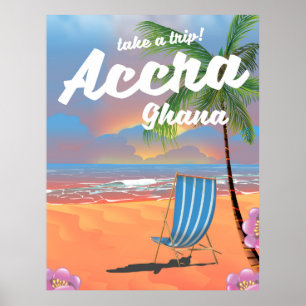 Accra Ghana affiche des voyages sur la plage