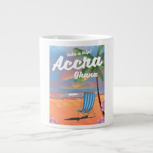 Accra Ghana beach travel poster Large Coffee Mug