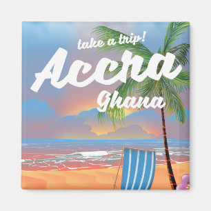Accra Ghana beach travel poster Magnet