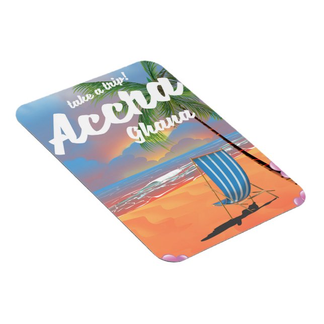 Accra Ghana beach travel poster Magnet (Right Side)