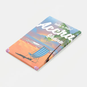 Accra Ghana beach travel poster Post-it Notes