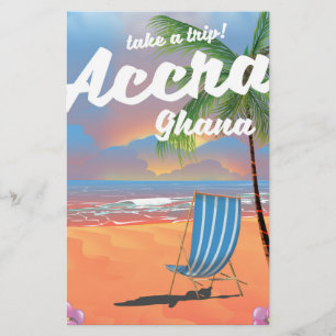 Accra Ghana beach travel poster Stationery
