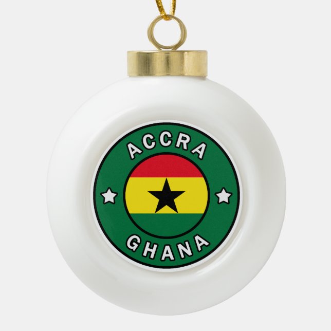 Accra Ghana Ceramic Ball Christmas Ornament (Front)