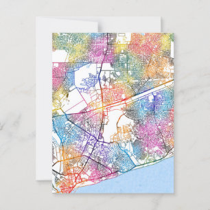 Accra Ghana City Map Postcard
