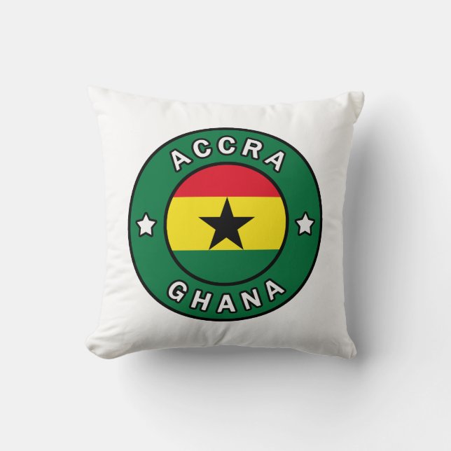 Accra Ghana Throw Pillow (Front)