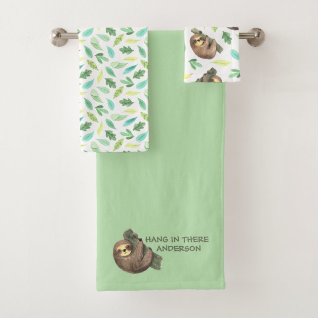 Accrochez-Vous À L'Ensemble De Serviettes Sloth (En situation)