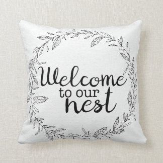 Accueil à notre coussin d'Affiche de bienvenue de