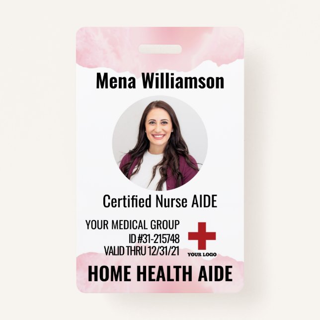 Accueil Aide en santé Infirmière Photo ID badges M (Devant)