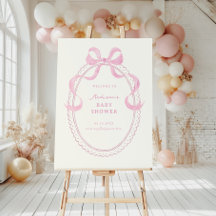 Accueil Baby shower à main douce rose tiré Bow