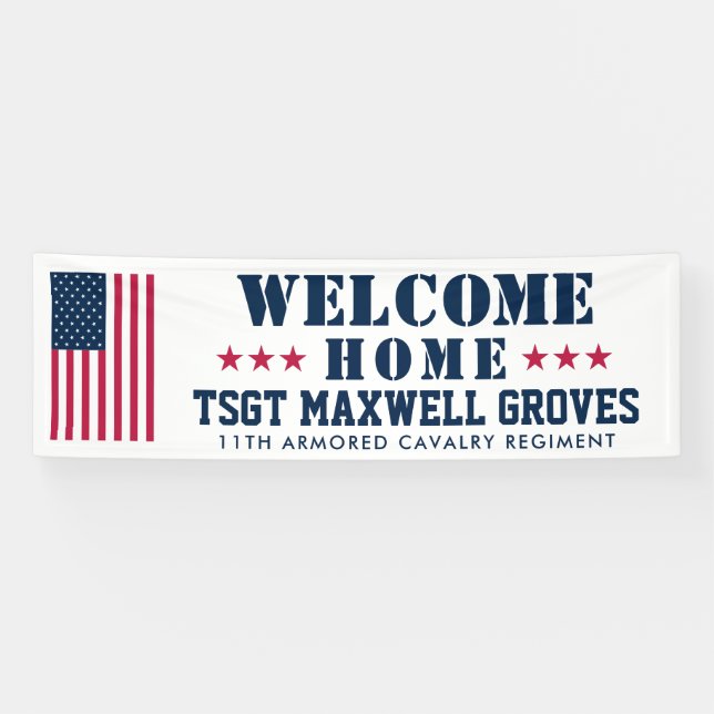 Accueil Bannière militaire avec drapeau des USA (Horizontal)