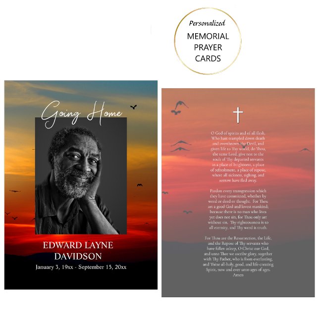 Accueil Carte de prière funéraire personnalisée (Créateur téléchargé)