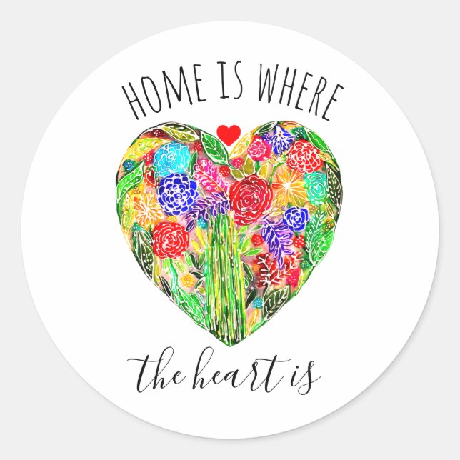 Accueil C'Est Là Que Le Coeur Est Sticker (Devant)