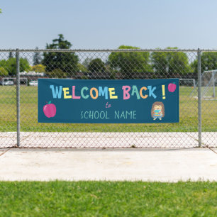 Accueil Coloré Retour À L'École Hérisson Bannière