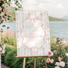 Accueil de Baby Shower Fleurs Vintage Rose Tendre