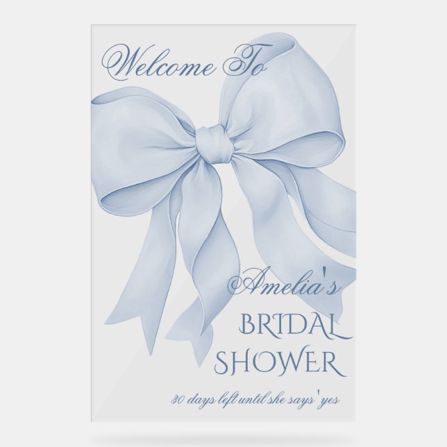 Accueil de la Fête des mariées Elegant Bleu Dusty (Recto)