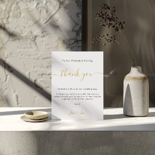 Accueil de mariage merci Table Card