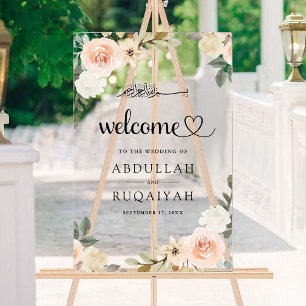 Accueil de mariage musulman Pastel Peach Floral