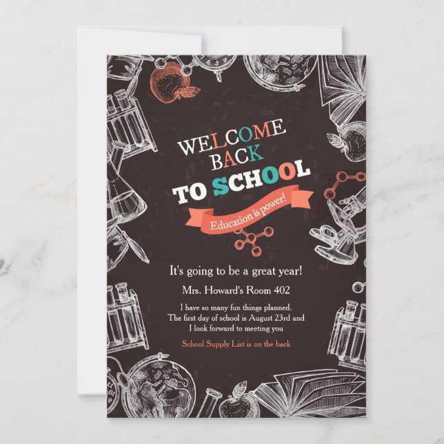 Accueil de nouveau au faire-part d'école (Devant)