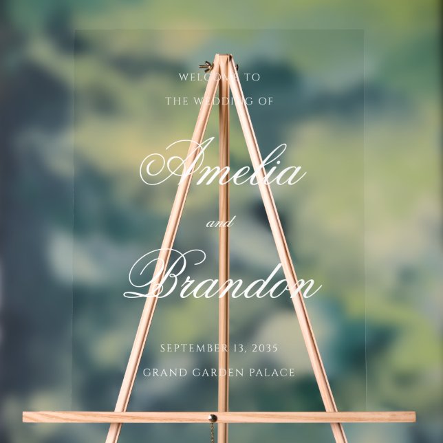 Accueil du Mariage de script blanc transparent (Neutre)