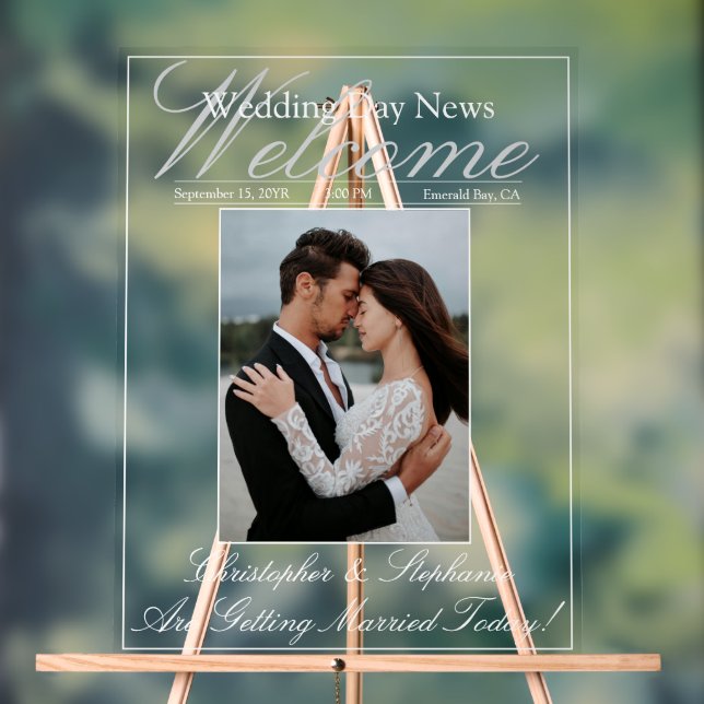 Accueil du Mariage de script élégant d'une photo p (Neutre)