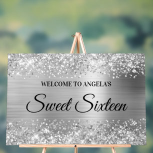 Accueil du Sweet sixteen à huile d'argent glacé
