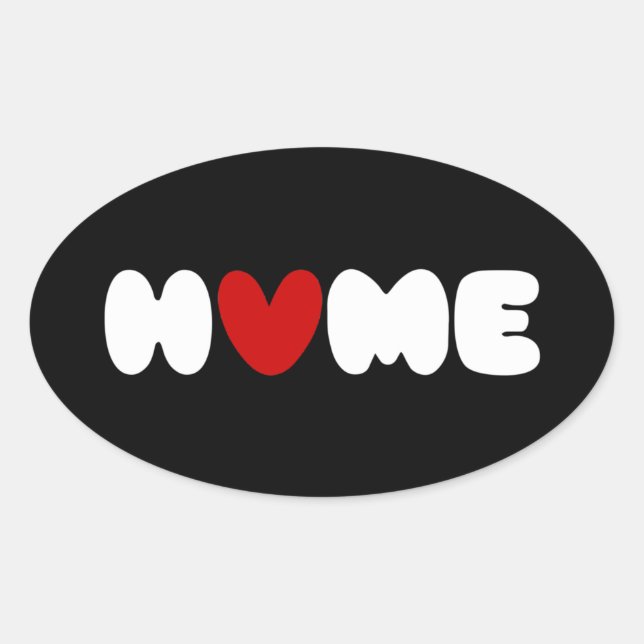 Accueil Est Où Le Coeur Est Ovale Sticker (Devant)