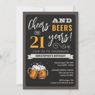 Accueil et bières modernes Invitation du 21e anniv