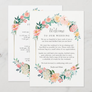 Accueil Floral Blush Mariage et Carte Itinéraire