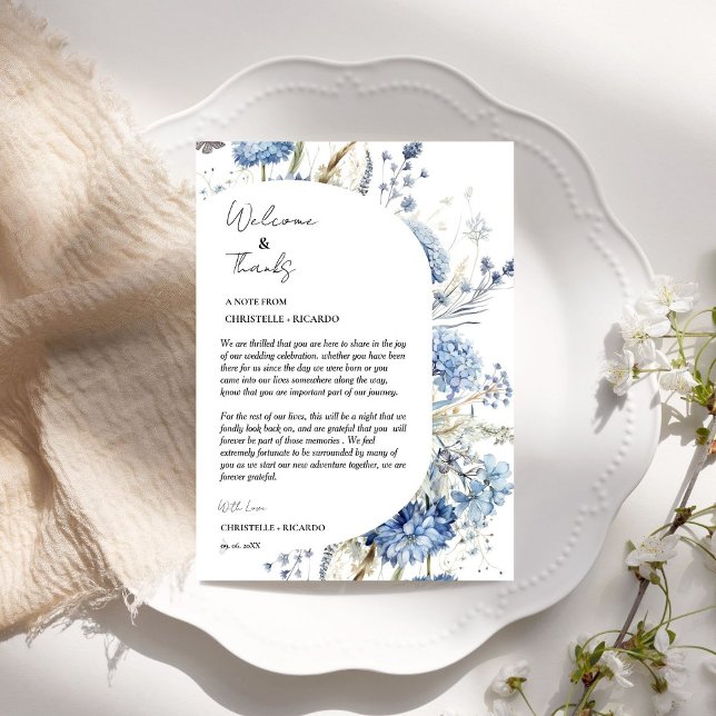 Accueil floral et merci table d'invités de mariage (Créateur téléchargé)